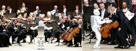 Посмотрите, как ASIMO дирижировал симфоническим оркестром (фотографии AP/Paul Sancya).