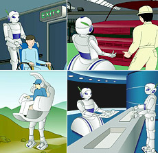 Основные области действия линейки Toyota Partner Robots: помощь в быту, сфере обслуживания, в госпиталях, на производстве. И ещё в их задачу входит персональная транспортировка.