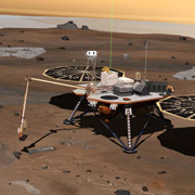 Phoenix за работой в представлении художника (иллюстрация UA/NASA/JPL).
