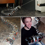 Авторы робота-шланга (в том числе - Пол Лилджебэк, на снимке) продолжают работу над ним (фото Rune Petter Ness и с сайта sintef.no).
