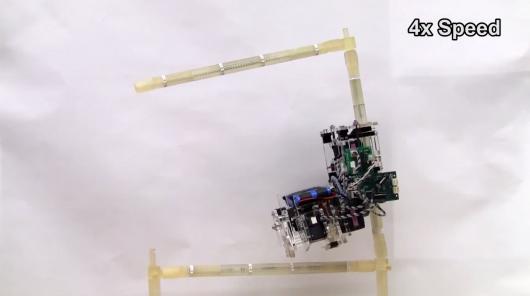Робот собирает конструкции, карабкаясь по ним