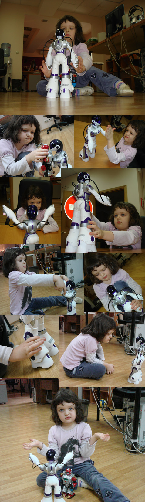 Мы провели опыты на детях – дали поиграть с "Феми" пятилетней девочке Соне. "Обучение" робота оказалось единственным режимом, сразу интуитивно понятым ребёнком. Также подтвердилась "восьмилетняя" возрастная планка: в 5 лет и впрямь рановато (фото MEMBRANA).