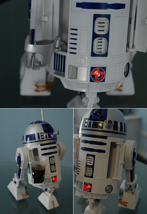 В боках R2-D2 имеются закрытые дверками ниши. В правой прячется раскладываемый вручную подстаканник (максимальная нагрузка 0,5 кг), а левая представляет собой багажник, в который поместится разве что пара носков (фото MEMBRANA).