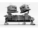 Роботы отдыхают на лавочке - wallpaper