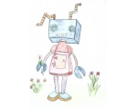 девочка роботик, начальная школа 75 - Рисуют дети