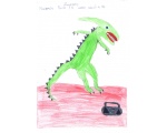 Зелёный динозавр, 3 В - Рисуют дети