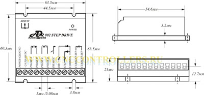 габаритные размеры драйвера ШД ADR802