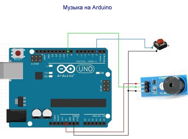 Как сыграть мелодию на ардуино с помощью пьезоэлемента?