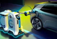 Сервисный робот Volkswagen зарядит электромобиль