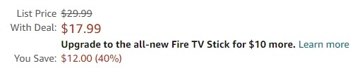 Новая версия Amazon Fire TV Stick Lite всего за 17,99$