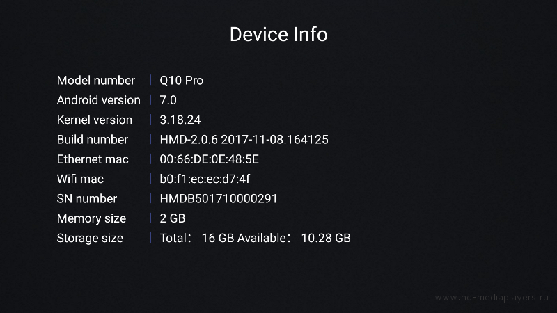 Обзор медиаплеера HiMedia Q10 Pro: SoC HiSilicon HI3798C V200, 2 Гб/16 Гб, Android 7.0
